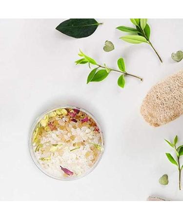 OMM Natural Floral Bath Salt with Rose & Jasmine Petals - Detox Body & Foot Soak, Relaxing Sore Muscles - Pink Himalayan & Dead Sea Salt Flakes - Buy Online on GoSupps.com