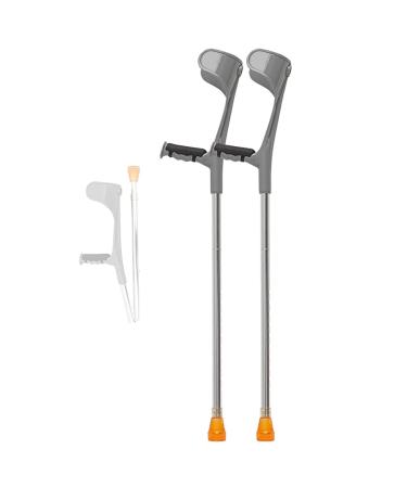 Folding Forearm Crutches Lightweight Crutches for Adults Ergonomic Comfortable Wrist Handle Heavy Duty for Standard and Tall Adults Silver/Black decorate Lucky Star Selfless dedication