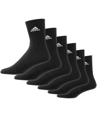 Buy adidas Unisex Cushioned Sportswear Crew Socks - 6 Pairs (19-21) | Black-White | International Shipping - Buy Online on GoSupps.com