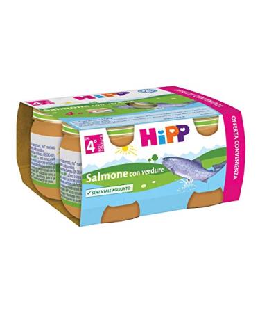 Hipp Organic Homogenized Salmon with Vegetables 2x80g 4 months + by HIPP ITALIA SRL