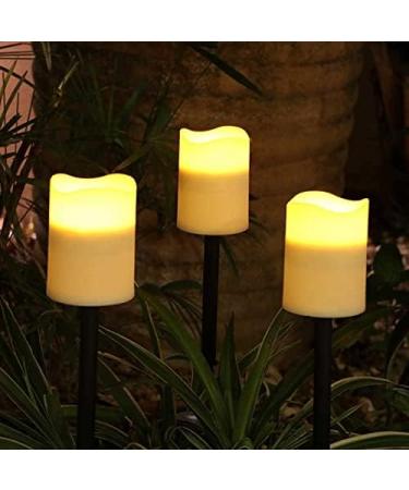 Solar Powered Candles Light Garden Courtyard Decoration Candle Light Outdoor Solar Light Christmas Halloween Holiday Home Decoration (Color : 3 pcs Yellow Light) (6 Pcs Yellow Light) - Buy Online on GoSupps.com