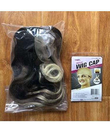 Buy xiweiya 26-Inch Long Natural Brown Wig with Blonde Tips - 3 Tones Loose Curly Synthetic Lace Front Hair for Mermaid Drag Queen Party - Heat Resistant Fiber - Buy Online on GoSupps.com