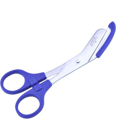 MARLAS Bandage Scissors Round Tip with Colored Safety Guard - 6" Surgical Grade Stainless Steel - Ideal for Nurses Veterinary and Home Use (Ocean Blue)