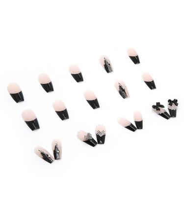 WOOXDYUK 24 Piezas U as Postizas Mate - Puntas de Presi n Arte Degradado Brillo Negro - Manicura Perfecta para Mujeres y Ni as - Buy Online on GoSupps.com