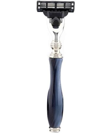 Haryali London 3 Blade Razor - Blue Resin Handle Beard & Moustache Razor in Black Gift Box | International Shipping - Buy Online on GoSupps.com