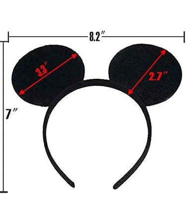 24 Pack Deluxe Mouse Costume Ears Headband - Black & Red Hair Accessories for Kids' Birthday Parties & Baby Showers - Buy Online on GoSupps.com