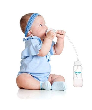 Tinukim iFeed 9oz Self Feeding Baby Bottle - Anti-Colic Nursing System, 2-Pack White - Buy Online on GoSupps.com