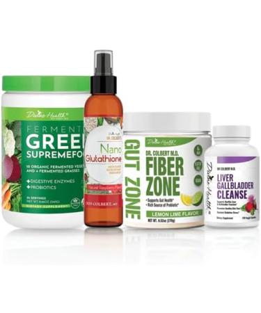 Divine Health Dr. Colbert MD Detox Maintenance Pack Green Supremefood | Fiber Zone (Lemon-Lime) | Liver Gallbladder Cleanse | Nano Glutathione Spray Lemon-Lime 3.75 Pound (Pack of 1) - Buy Online on GoSupps.com