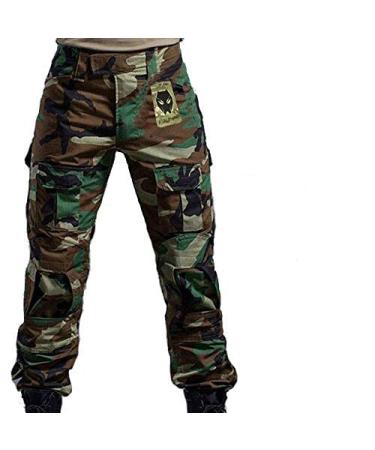 ATAIRSOFT Men Combat Pants Army Military Tactical Airsoft Paintball Shooting BDU Trousers with Knee Pads M Wl