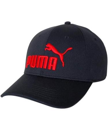 PUMA Men's Evercat Luke Stretch Fit Cap - Black/Fiery Red (S/M) - Buy Online on GoSupps.com