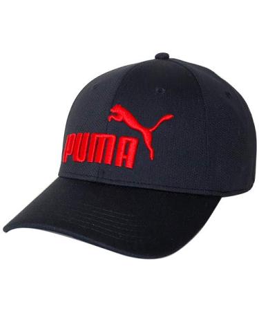 PUMA Men's Evercat Luke Stretch Fit Cap Small-Medium Black/Fiery Red