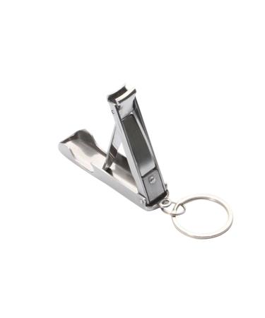 POPETPOP Stainless Steel Bottle Opener Folding Nail Clipper Key Chain Stainless Steel Stainless Steel Keychain