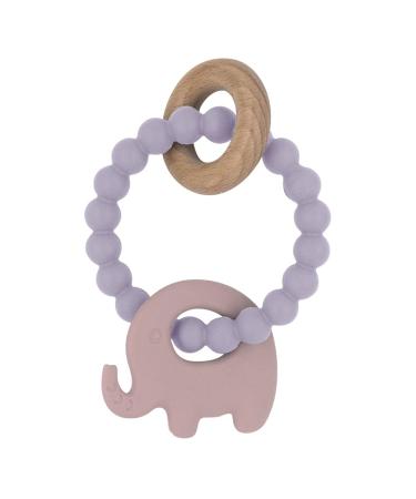 Playground by Living Textiles Co. Silicone Elephant Teether Lilac - for Teething Infant Toddler Newborn Nursery Ages 3 Months+ liliac