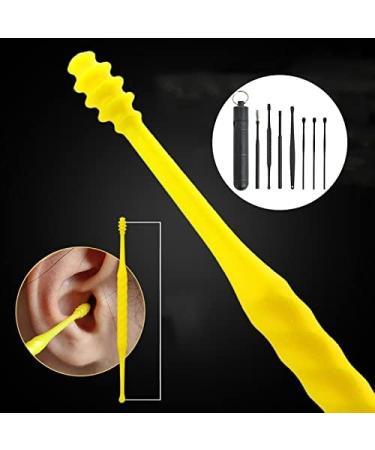 Portable Reusable Ear Pick Cleanser - Yellow Earwax Removal Tool | Spring Spoon Design | ABS Ear Cleaner for Ear Cleaning and Wax Removal - Buy Online on GoSupps.com