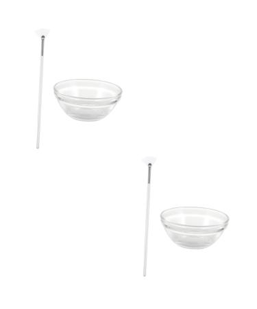 Healeved 2 Sets Beauty Applicator Brush Beauty Brush Facial Applicator Sleeping Applicator Facial Bowl Mixing Bowl Brush Skin Treatment Brush