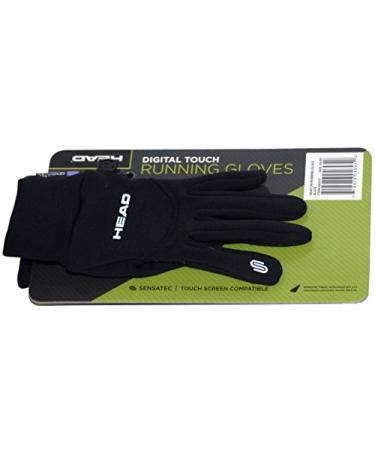 HEAD Multi-Sport Running Gloves with SENSATEC-Black (Small)