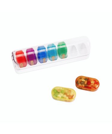 Fancy Large Weekly Pill Organizer 1 Time a Day Moistureproof 7 Day Medicine Case with Detachable Day Aesthetic 7 Day Vitamin Organizer 2 Times a Day AM/PM Weekly Pill Box White
