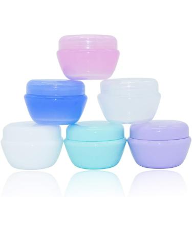 Empty Cosmetic Containers withLids 20g Plastic Small Refillable Travel Bottle Leak Proof Round Clear Jars Tsa Approved Environmental Perfect forSlime Samples Lotion Creams andMore/23/71
