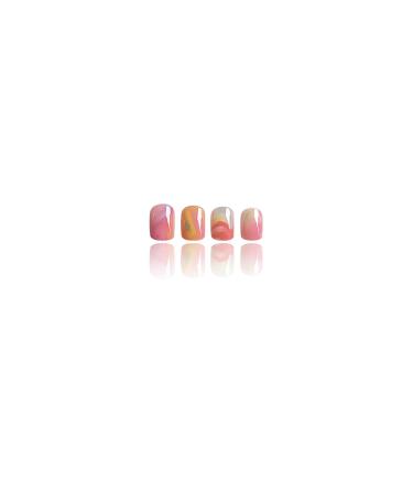 Shop Short Square Press on Nails - Colorful Full Cover Acrylic Nail Designs | 24Pcs Glossy Fake Nails for Women & Girls - Summer Manicure by SWEKKE - Buy Online on GoSupps.com