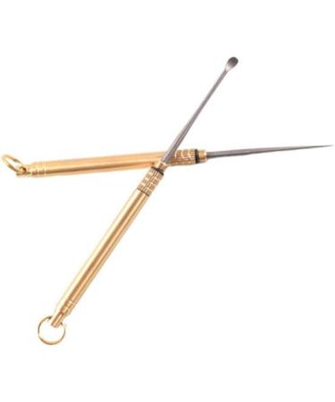 DOITOOL Earwax Removal Tool 2Pcs Titanium Toothpick Ear Spoon - Waterproof Ear Pick for Home Dinner - Golden - Buy Online on GoSupps.com
