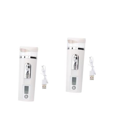 Hemoton 2pcs Hydrating Instrument Moisturizing Beauty Instruments Mini Face Humidifier Steamer White Abs