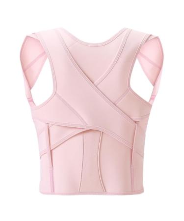 Female Posture Corrector Adjust Spinal Posture Correction Belt Relieve Waist Neck Shoulder Back Pain Medium Pink