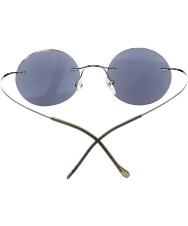 Eyekepper Titanium Rimless Round Reading Sunglasses +1.50 Grey Lens - Sunshine Readers - Buy Online on GoSupps.com