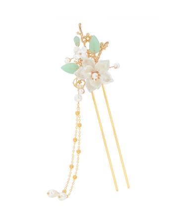 Buy Camellia Flower Pearl Tassels Hair Clip - Handmade Chinese Hanfu Hair Accessories for Women & Girls - Buy Online on GoSupps.com