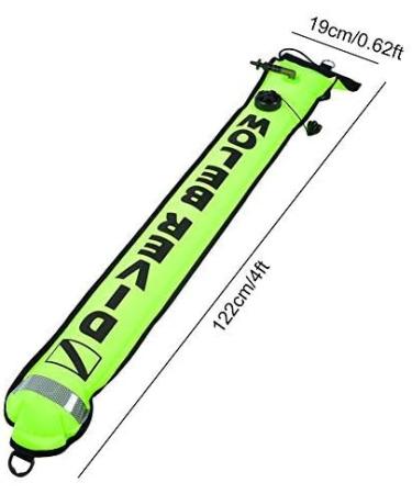 Keenso 4FT Dive Flag Inflatable Surface Marker Buoy - Fluorescence Yellow - Buy Online on GoSupps.com