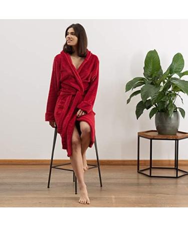 Buy Lumaland Luxury Microfiber Bathrobe with Hood for Women & Men - Red XXL | International Shipping Available - Buy Online on GoSupps.com