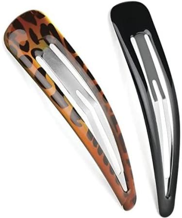 DTrendz Large Big Plain Black Bendies Sleepies Snap Clips Hair Clips Slides (9 CM Black & Tort) - Buy Online on GoSupps.com