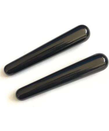 Natural Black Obsidian Crystal - 10-11cm Therapeutic Massage & Meditation Gemstone - Buy Online on GoSupps.com