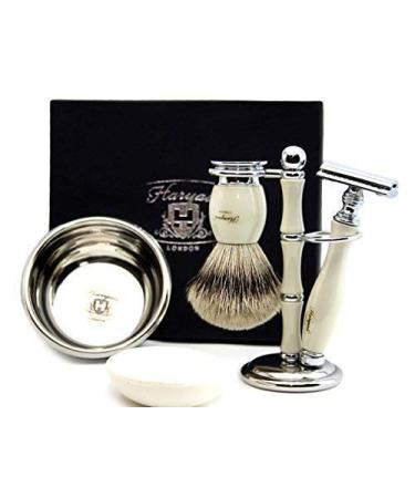 Badger Hair Shaving Brush with Razor Soap And Bowl Luxury Shaving Set Kit