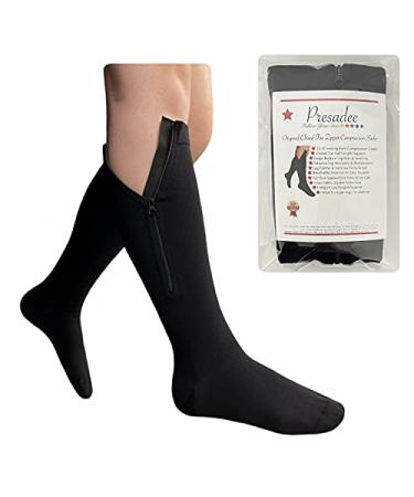Presadee Original Closed Toe 20-30 mmHg Zipper Compression Calf Leg Socks Large/X-Large (1 Pair) Black - Buy Online on GoSupps.com