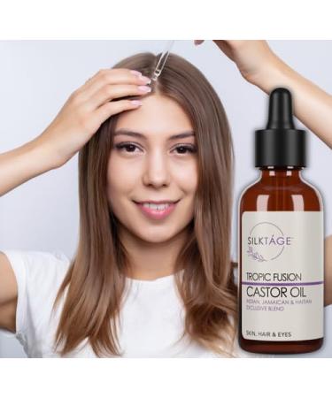 Buy SILKTAGE Tropic Fusion Castor Oil - Organic Blend for Healthy Hair & Skin | Cold Pressed Hexane Free - 2.0 Fl Oz - Buy Online on GoSupps.com