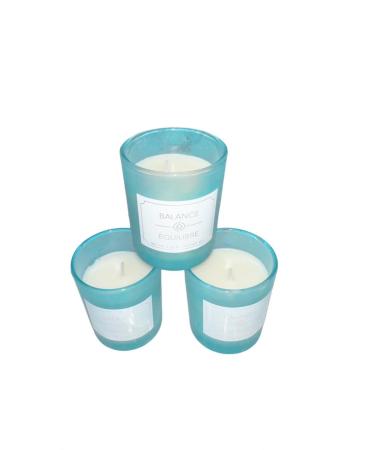 Mothers Day Gift 3 Aromatherapy Candles with Wood Lid Soft Scented Balance Equilibre Candle Beautiful Smell teal green