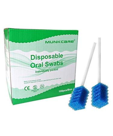 MUNKCARE Oral Care Swabs Disposable - Blue 100ct - Buy Online on GoSupps.com
