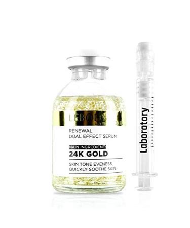 Lab Renewal Dual Effect Serum 24k Gold - Face Serum with Niacinamide and Green Tea Extract - Targets Fine Lines for Smooth Skin - 1 oz