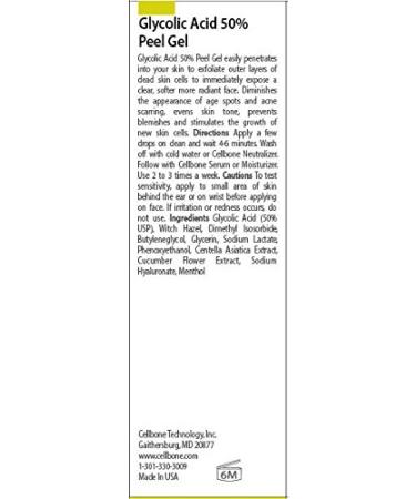 Cellbone Glycolic Acid 50% Peel Gel - Advanced Skin Rejuvenating Peel Treatment with 50% Glycolic 1 Fl. Oz 1 Fl Oz (Pack of 1) - Buy Online on GoSupps.com