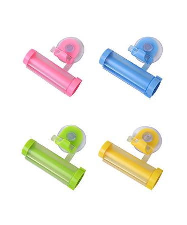 Toothpaste Squeezer Dispenser Tooth Paste Holder Plastic Rolling Tube Toothpaste Squeezer Toothpaste Seat Holder Stand Rotate Toothpaste Dispenser for Bathroom