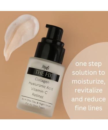 M LI The Fix 4-in-1 Anti Aging Face Serum - Collagen Hyaluronic Acid Vitamin C & Retinol for Day & Night - Best Moisturizer for Youthful Skin - Buy Online on GoSupps.com