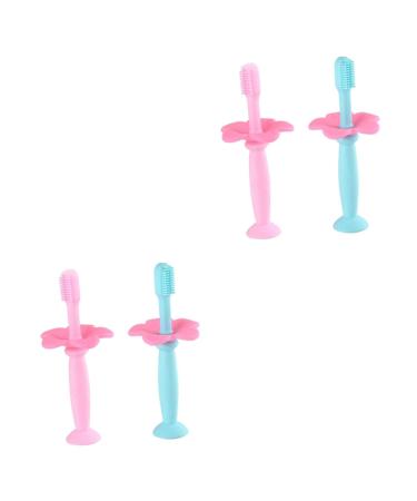 Minkissy toothbrush with 4 bristles toothbrush for training toothbrush toothbrush finger brush newborn child toothbrush oral care cleaning