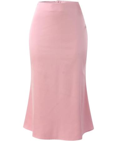 Shop Elegant Women's Knee-Length Lace Trim Mini Skirt | Adjustable Vintage Floral Swing Skirt in Pink - Buy Online on GoSupps.com