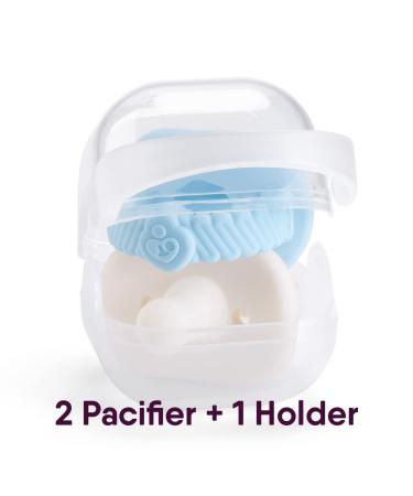 NatureBond Baby Silicone Pacifiers (2 Packs) + Pacifier Case | Soothie Pacifier 6-18 Months | Blue & Cream | BPA-Free Food Grade Silicone Binkies Baby Boy Pacifier Chupones para Bebes Ivory Cream and Bubble Blue 2 Coun... - Buy Online on GoSupps.com