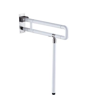 Folding Handrails Toilet Armrest Safety Support Bar for Disabled Elderly Pregnant Children Bathroom Aid Assist Rail Drop Down Grab Grips White Non Slip Stainless Steel Guard Frame