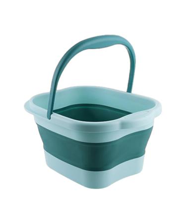 Dijiusidy foldable foot bath practical and practical made from security TPE for a comfortable bathing experience easy to clean light blue
