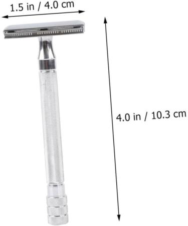 Angoily Vintage Manual Safety Razor Shaving Set Premium Barber Tool for Men | Silver 2-Pack for Perfect Beard Shave - Buy Online on GoSupps.com