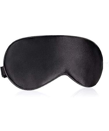 Silk Sleep Mask Natural Silk Eye Mask Silk Sleep Mask for Women and Man Girls Sleep Mask Soft and Comfortable Fully Adjustable (Black)