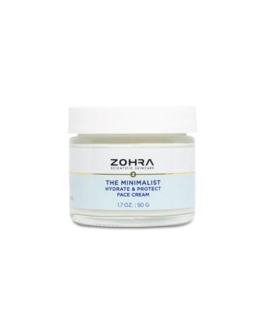 Zohra Minimalist Moisturizer Face Cream Hydrating Cream for Dry Skin with Vitamin C Vitamin E Marine Algae and Ceramide Fragrance-Free Made in USA (1.7 Oz 50g)