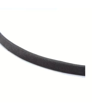 Black Satin Feel Narrow Headband with Metal Accent - Stylish Hair Accessory for All Occasions - Buy Online on GoSupps.com